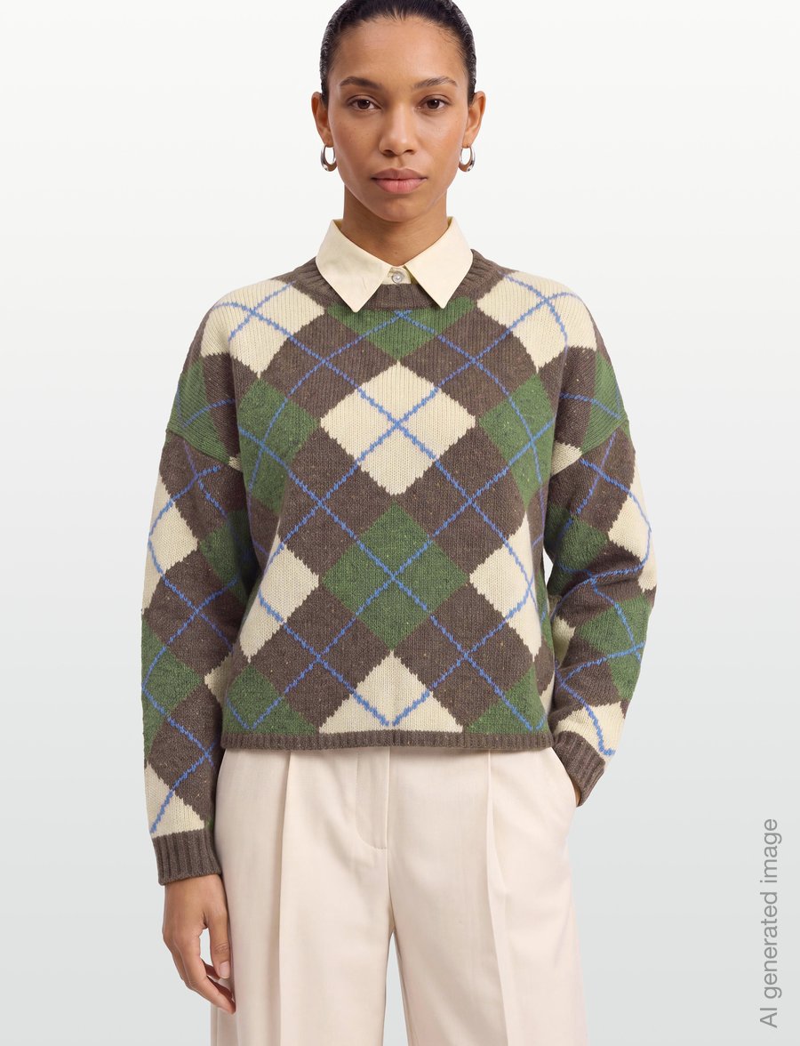 Weekend Max Mara - WKDVASAIO - pullover - marron glace' rhombs - 3