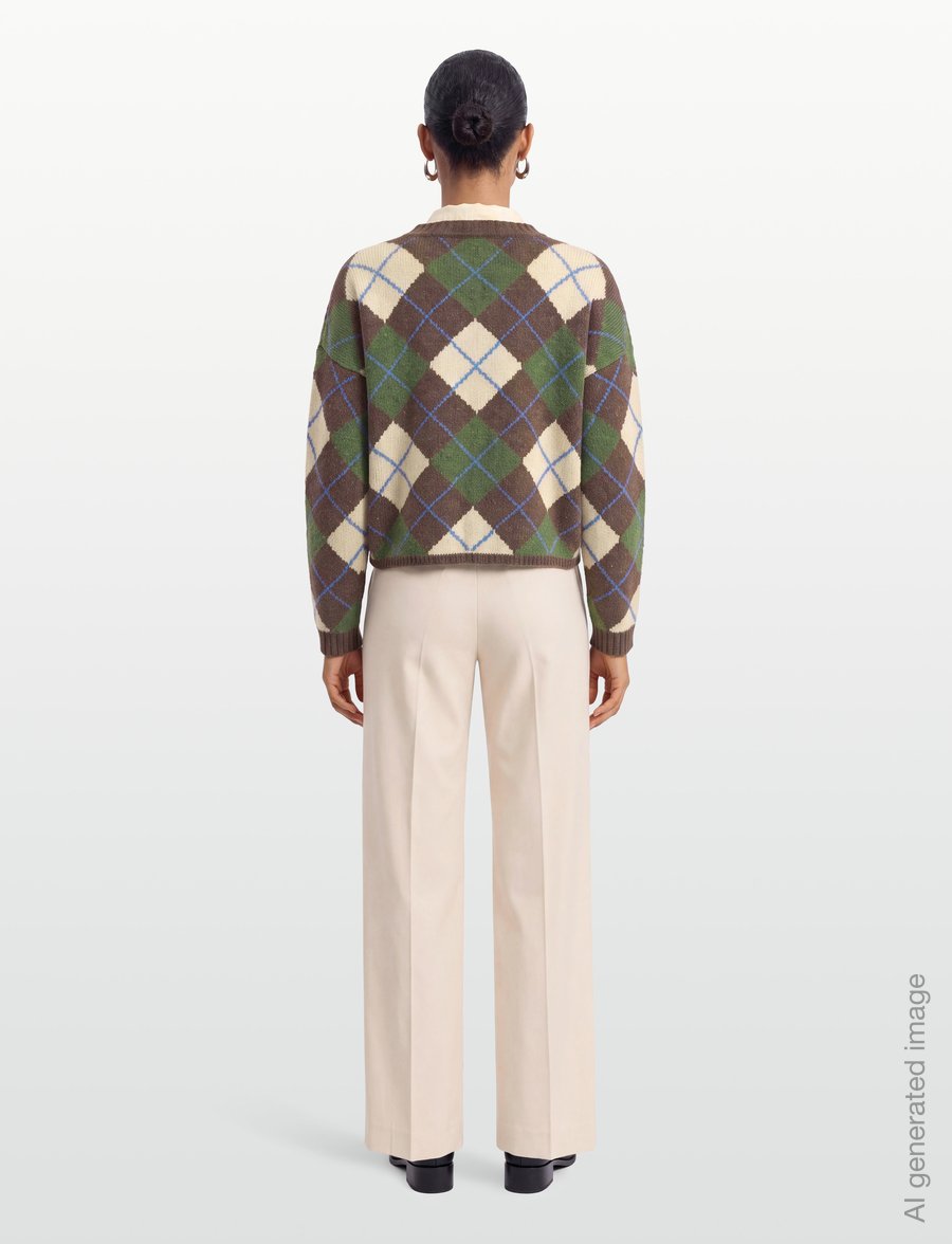 Weekend Max Mara - WKDVASAIO - pullover - marron glace' rhombs - 4