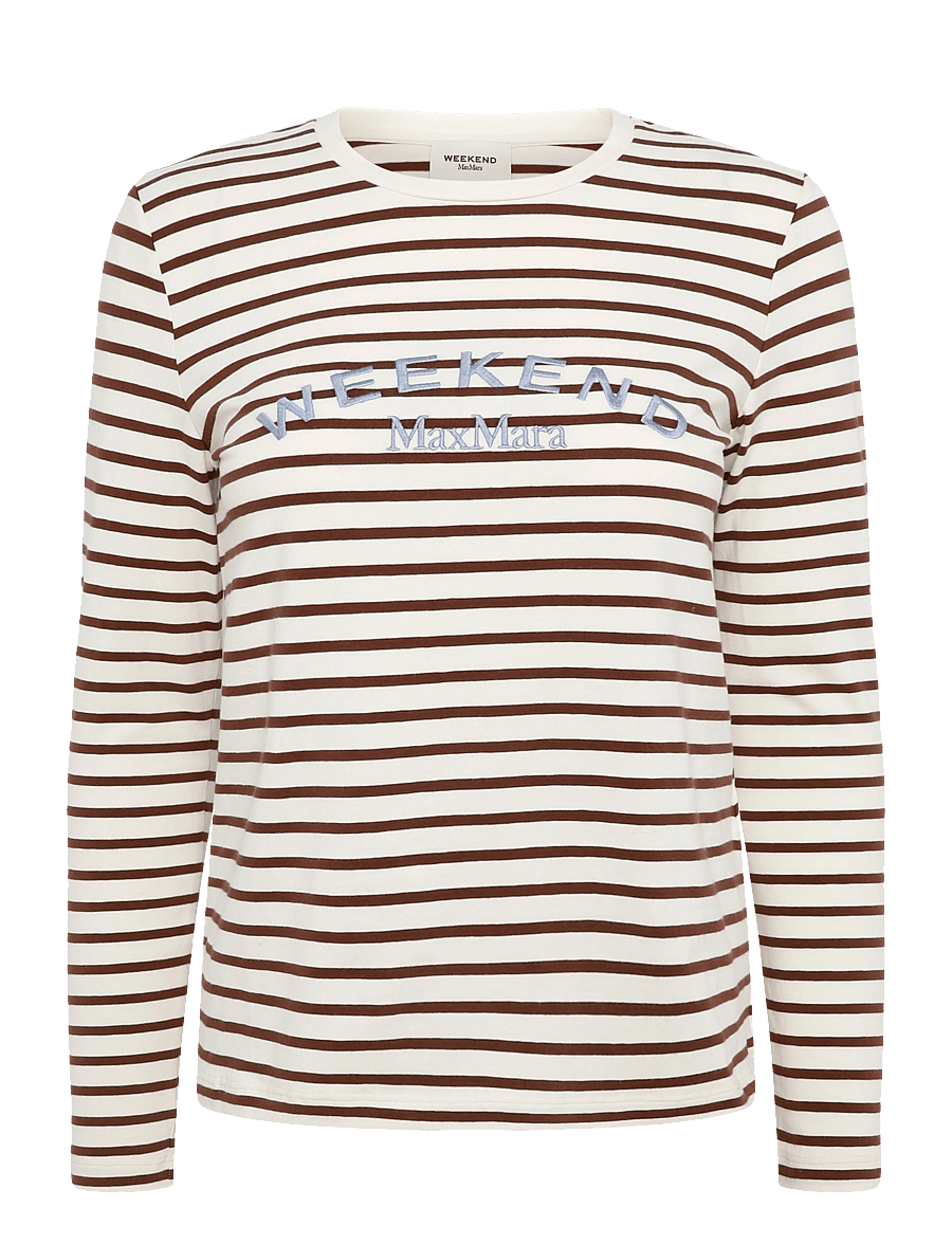 Weekend Max Mara - WKDCESTINO - long-sleeved tops - bordeaux pinstripes - 0
