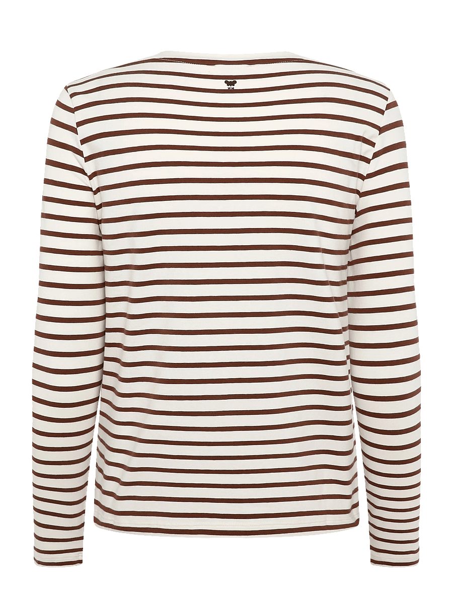 Weekend Max Mara - WKDCESTINO - long-sleeved tops - bordeaux pinstripes - 1