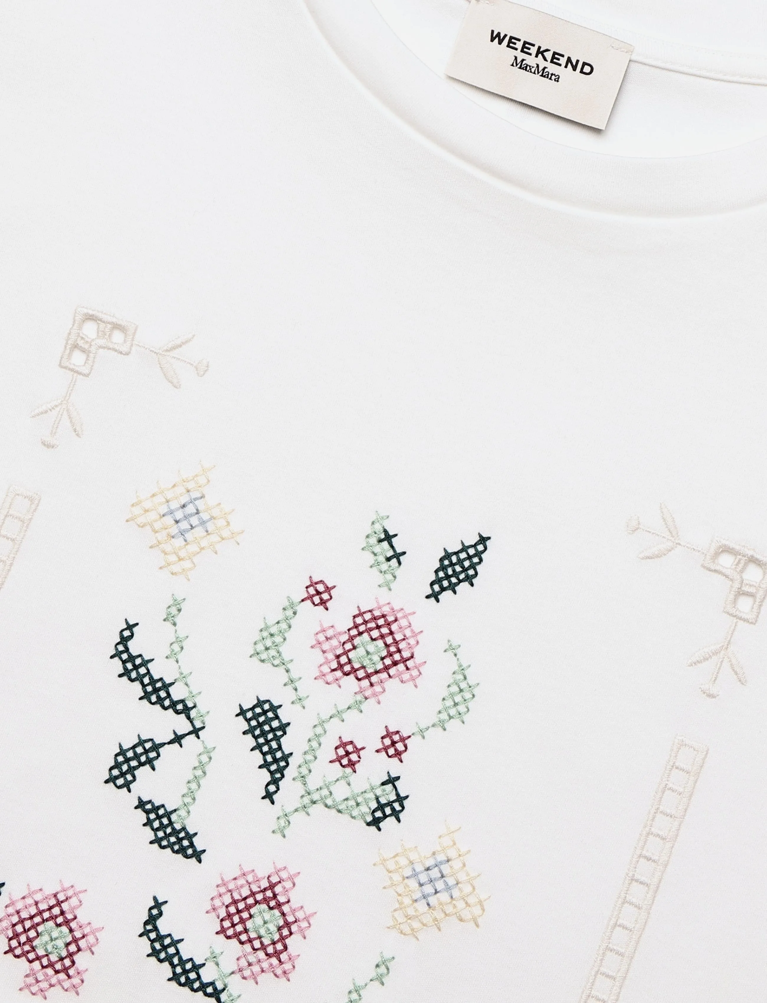 Weekend Max Mara - WKDSALA - t-särgid - white flower embroidery - 5