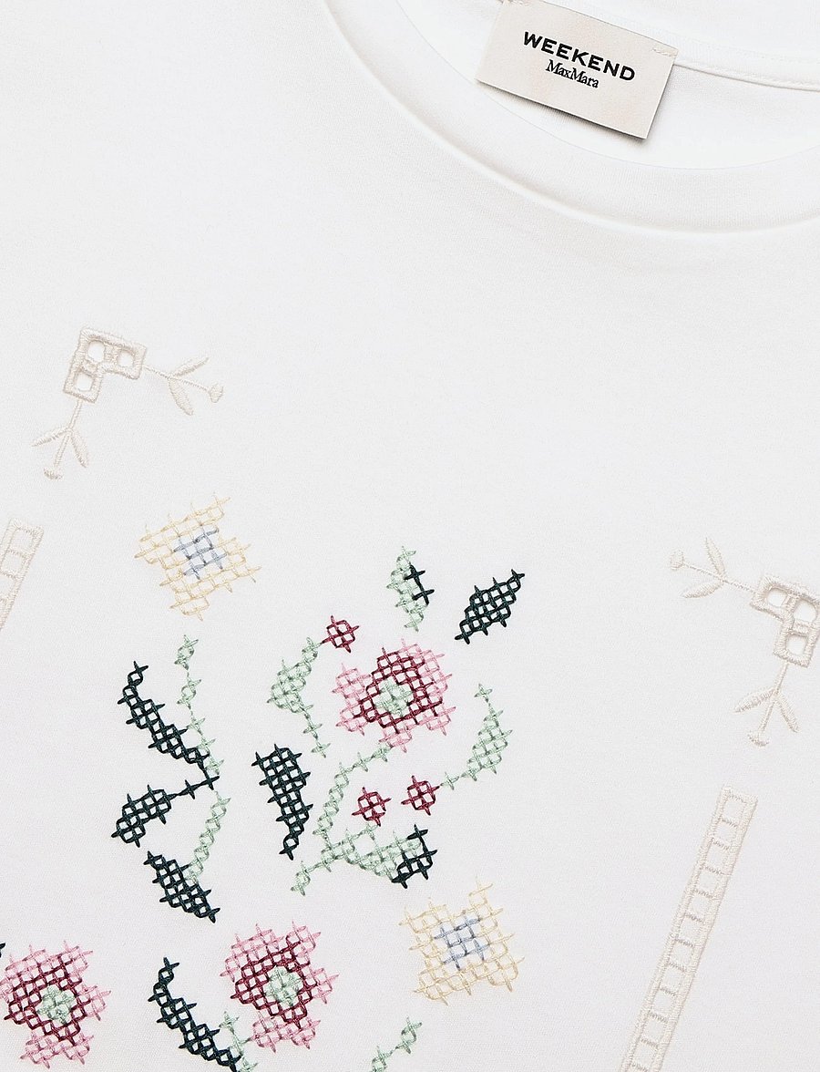 Weekend Max Mara - WKDSALA - t-särgid - white flower embroidery - 5