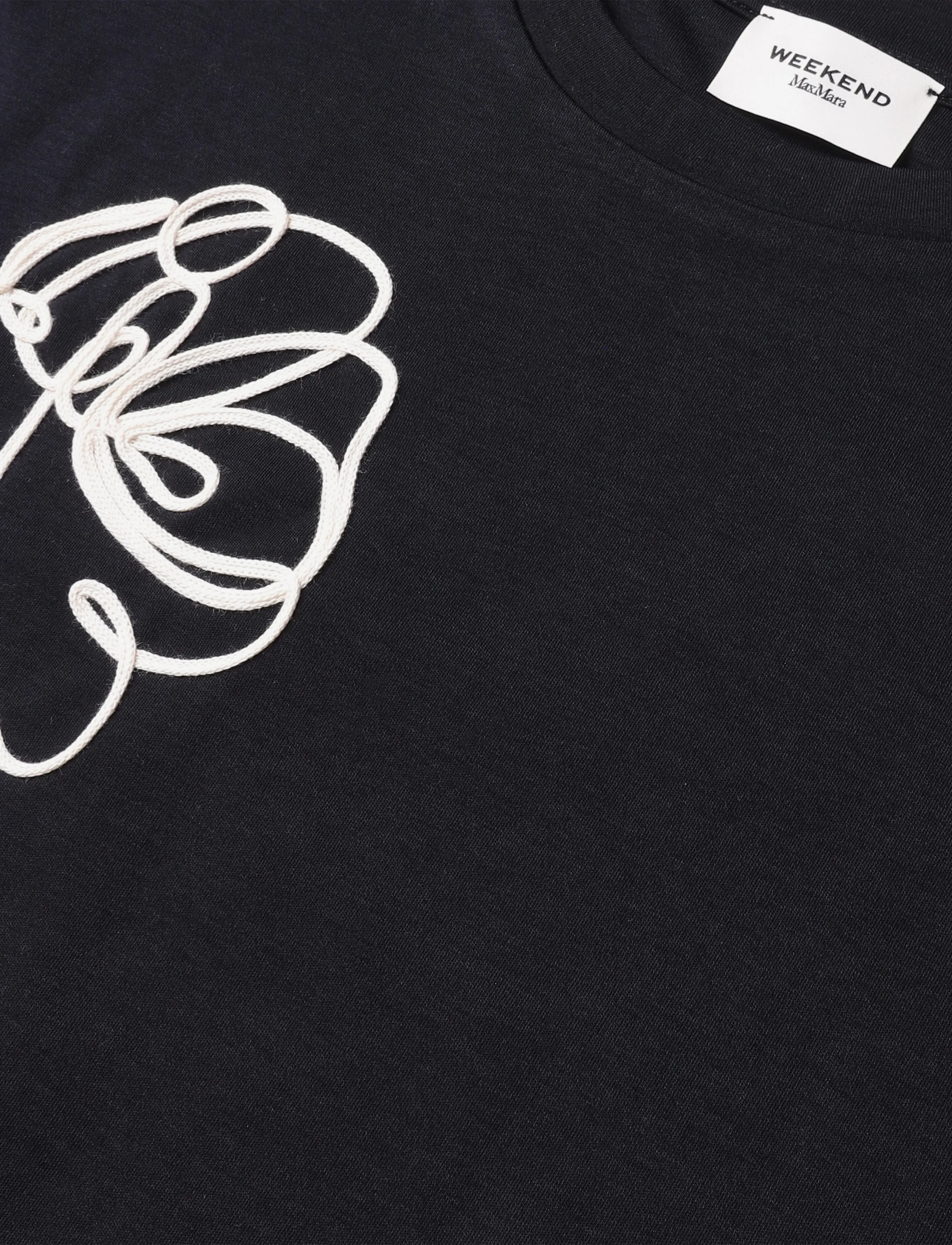 Weekend Max Mara - WKDSALA - t-shirts - black flower embroidery - 2