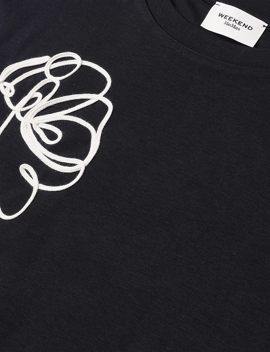 Weekend Max Mara - WKDSALA - t-shirts - black flower embroidery - 2