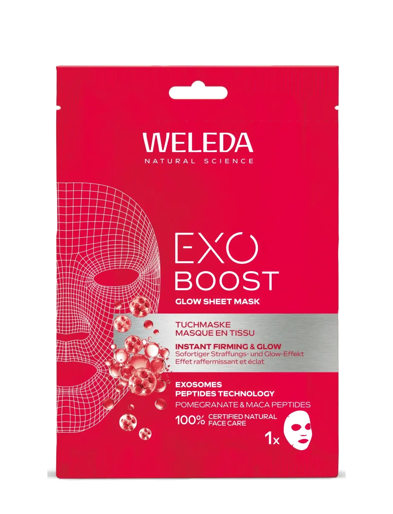 Weleda Exo Boost Glow Sheet Mask Pomegranate - Hudpleje - NO / clear