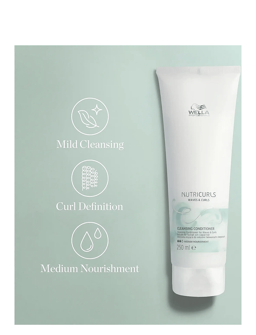 Wella Professionals - Wella Professionals Nutricurls Cleansing Conditioner 250ml - palsam - clear - 3