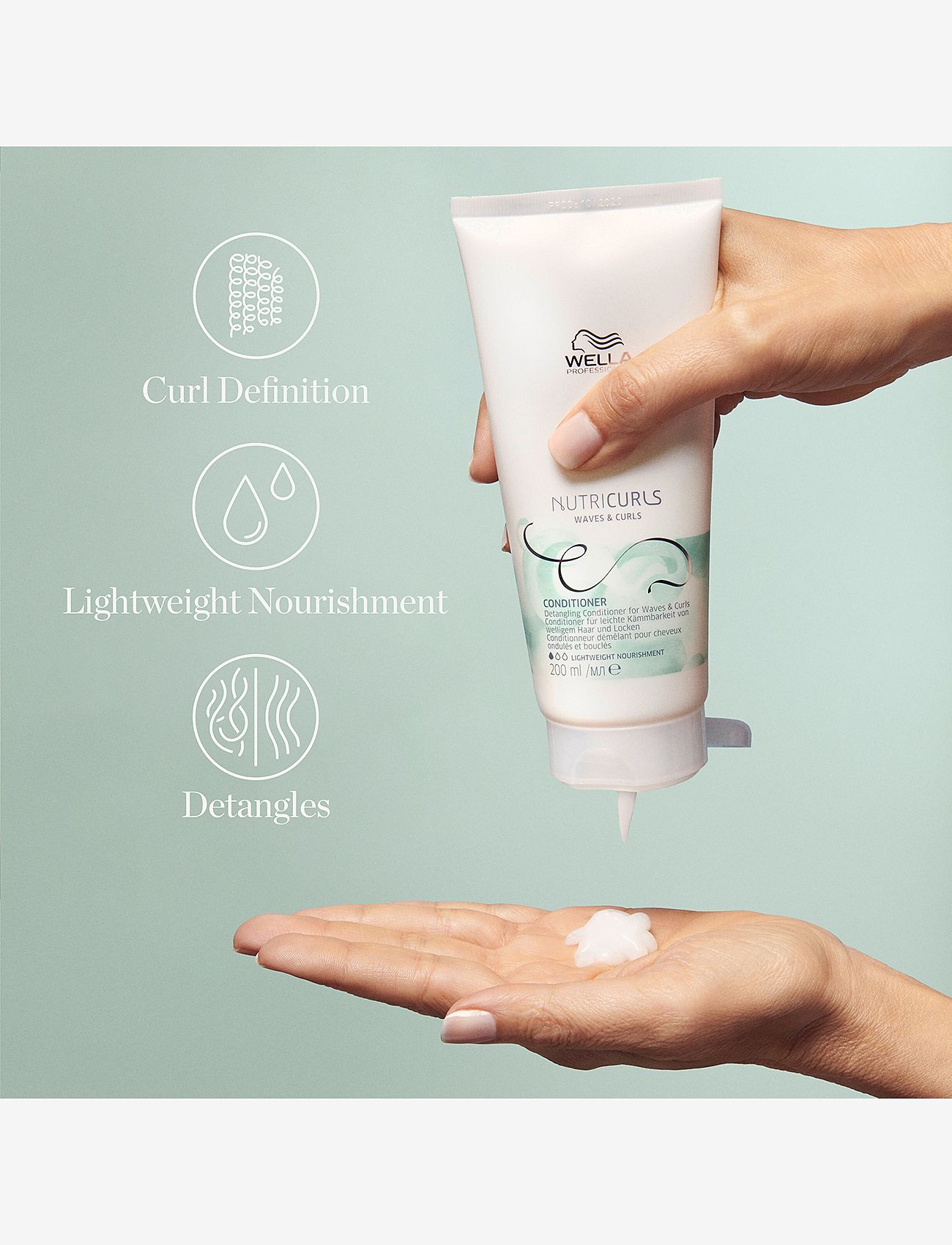 Wella Professionals - Nutricurls Detangling Conditioner  200ml - hårpleje - clear - 3