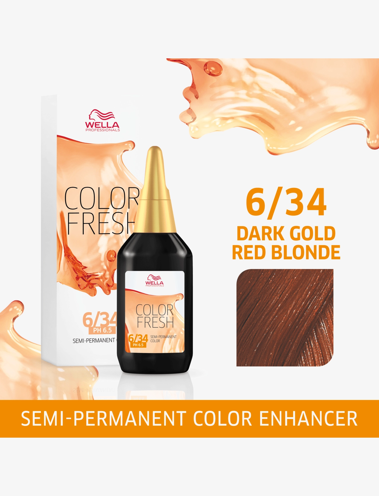 Wella Professionals - Wella Professionals Color Fresh 6/34 Dark Gold Red Blonde 75 ml - toning - color fresh 6/34 - 1