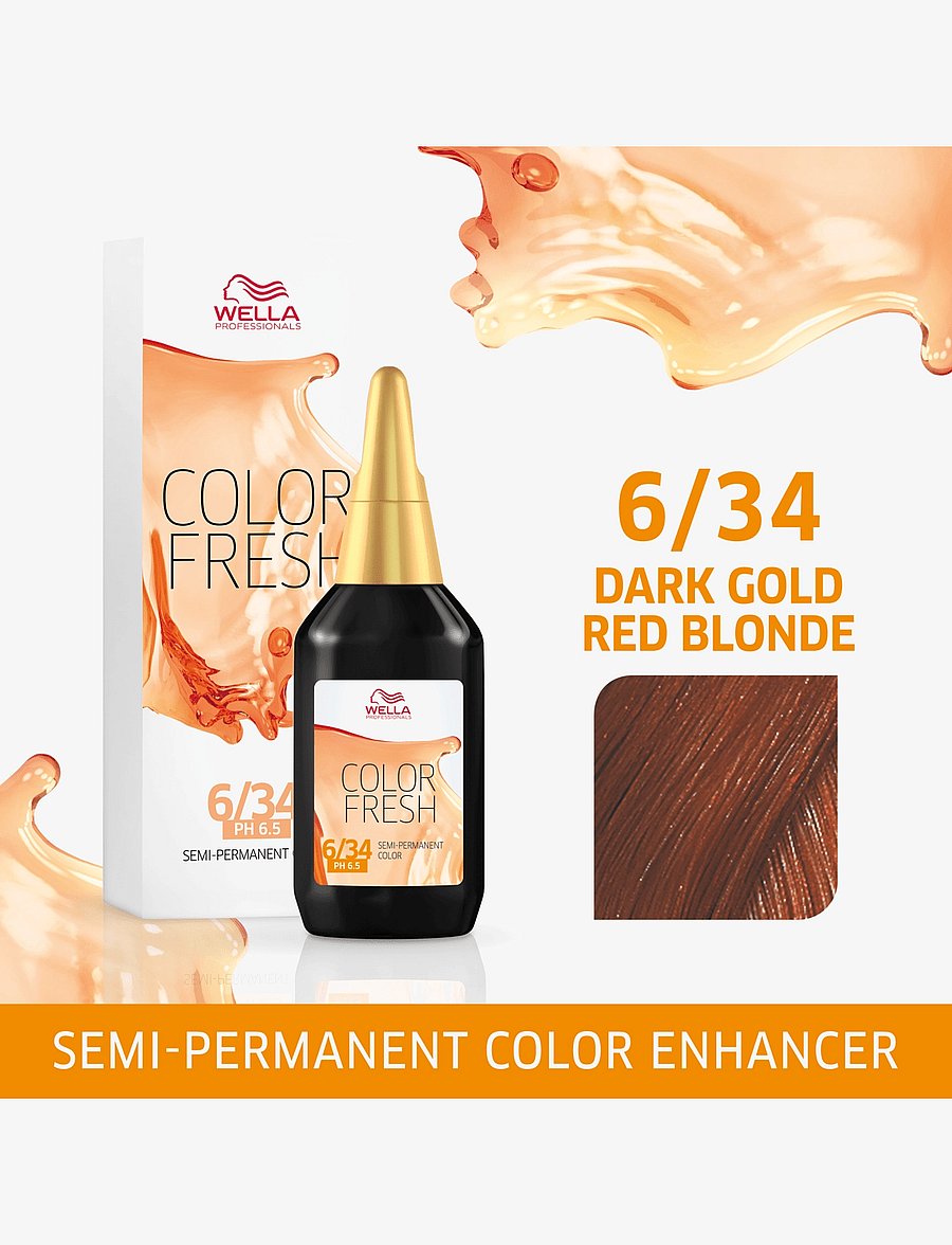 Wella Professionals - Wella Professionals Color Fresh 6/34 Dark Gold Red Blonde 75 ml - toning - color fresh 6/34 - 1