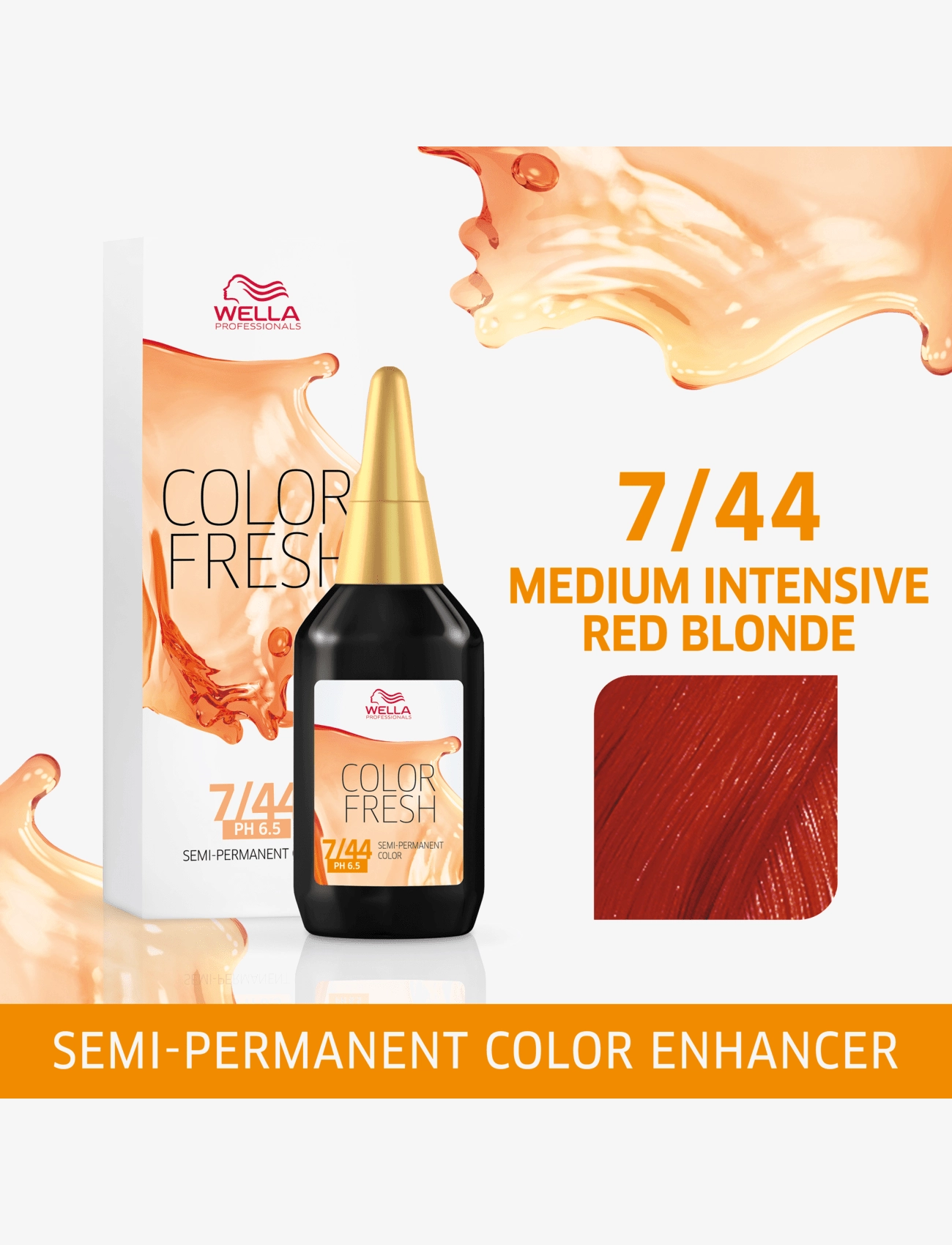 Wella Professionals - Wella Professionals Color Fresh 7/44 Medium Intensive Red Blonde 75 ml - toning - color fresh 7/44 - 1
