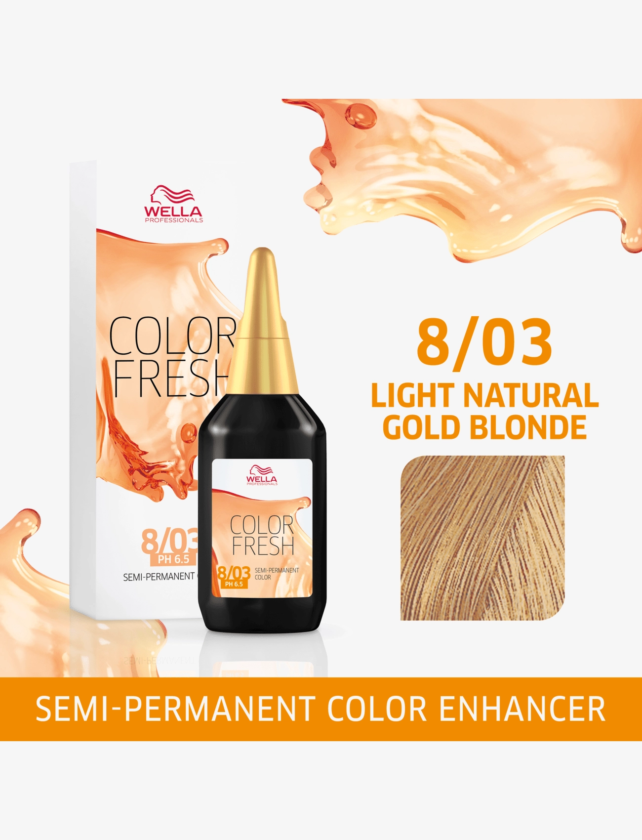 Wella Professionals - Wella Professionals Color Fresh 8/03 Light Natural Gold Blonde  75 ml - toning - color fresh 8/03 - 1