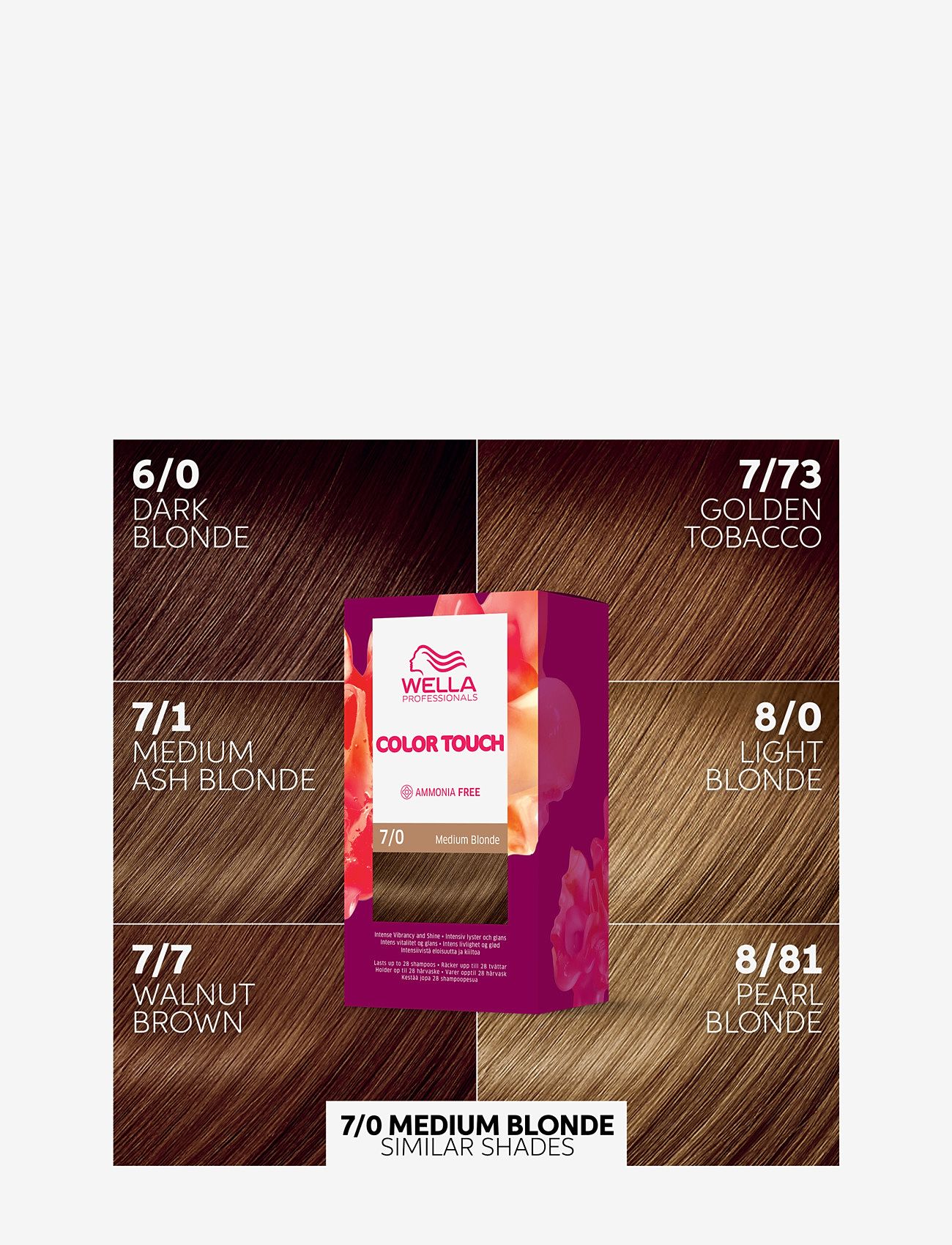 Wella Professionals - Wella Professionals Color Touch Pure Naturals Medium Blonde 7/0 130 ml - permanent hårfärg - medium blonde - 2