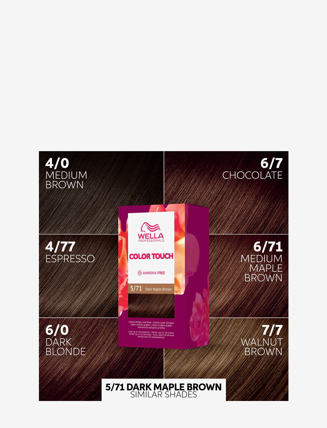 Wella Professionals - Wella Professionals Color Touch Deep Brown Dark Maple Brown 5/71 130 ml - permanent hårfärg - dark maple brown - 2