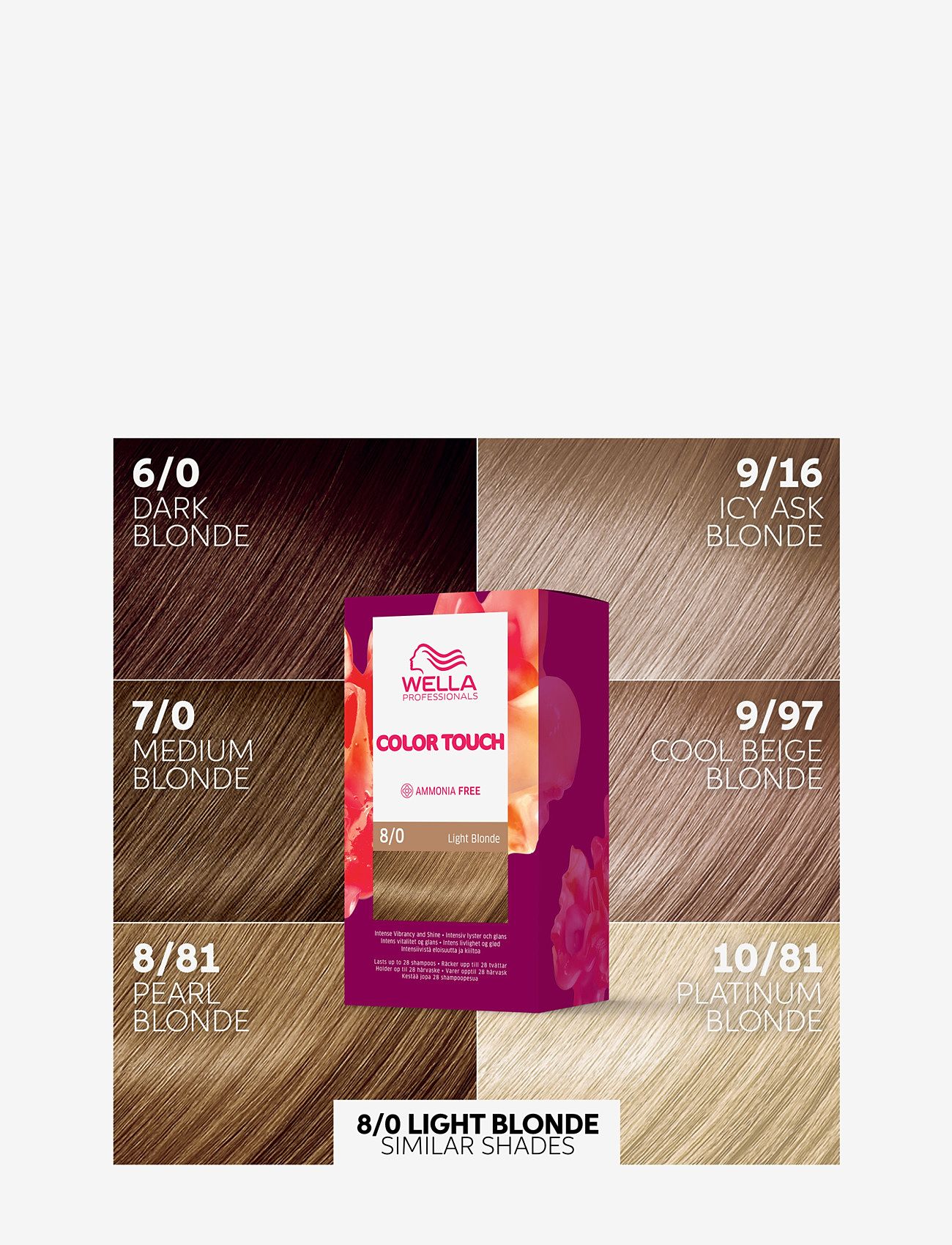 Wella Professionals - Wella Professionals Color Touch Pure Naturals Light Blonde 8/0 130 ml - permanent hårfarve - light blonde - 2