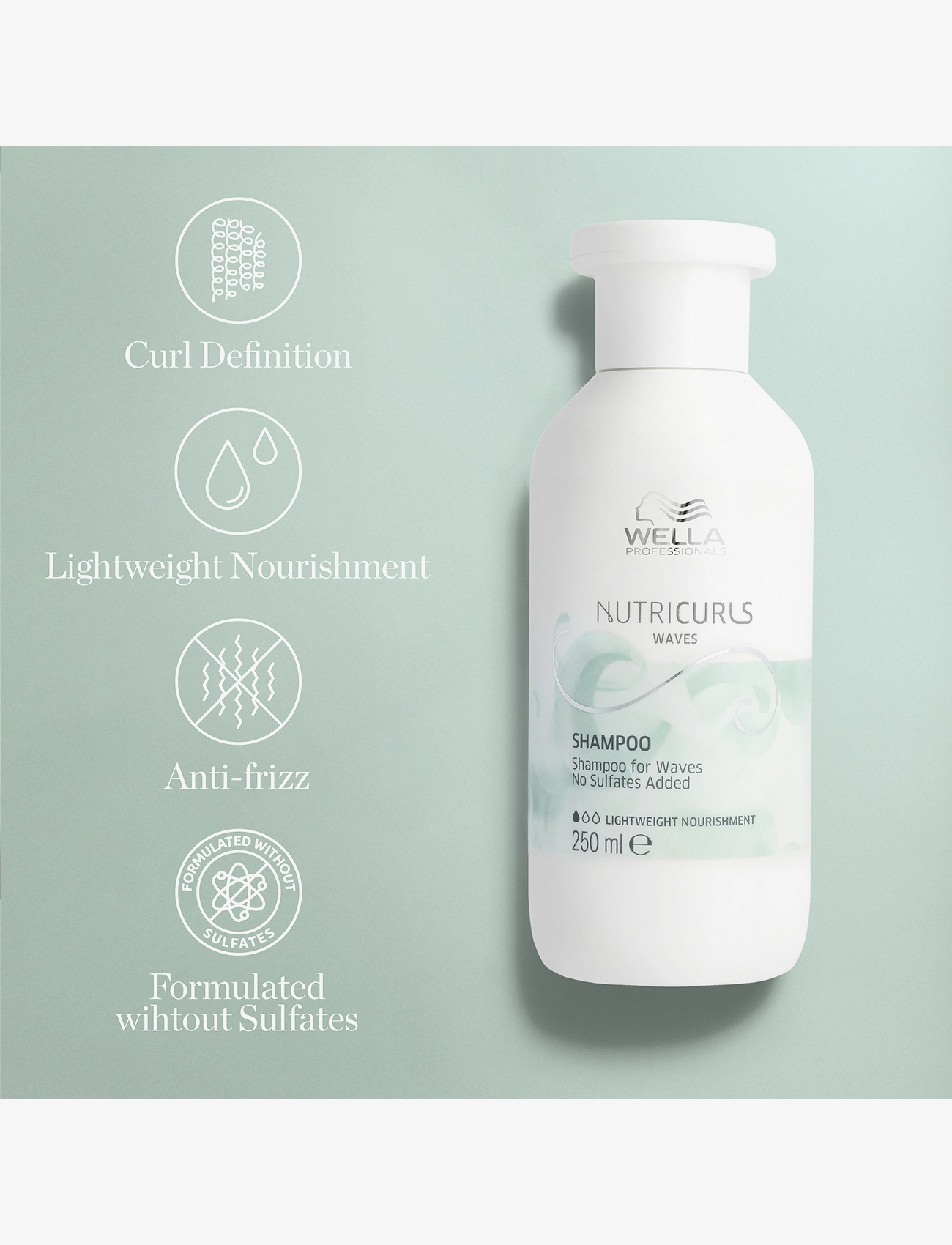 Wella Professionals - Nutricurls Shampoo Waves 250ml - shampoo - clear - 3