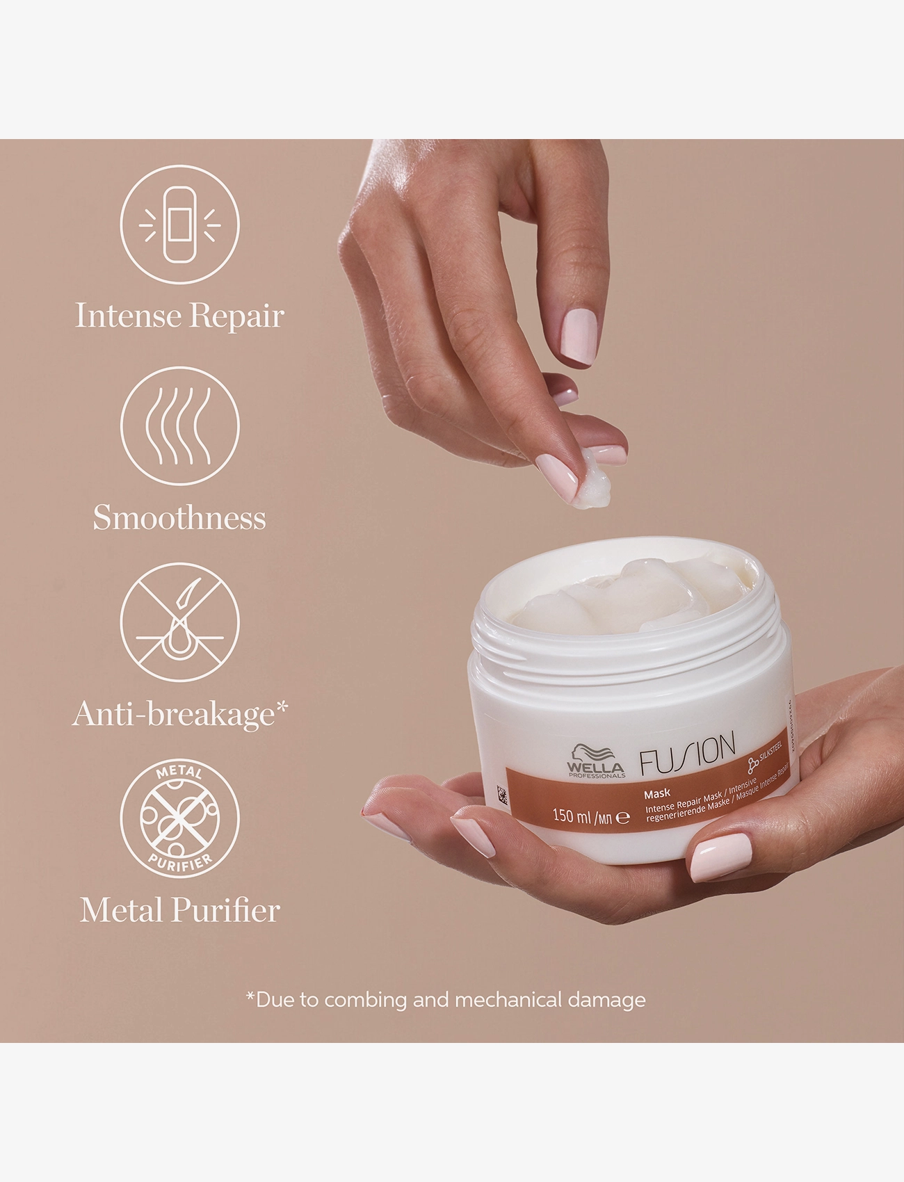 Wella Professionals - Wella Professionals   Fusion Intense Repair Mask 150ml - hårkur - no colour - 3