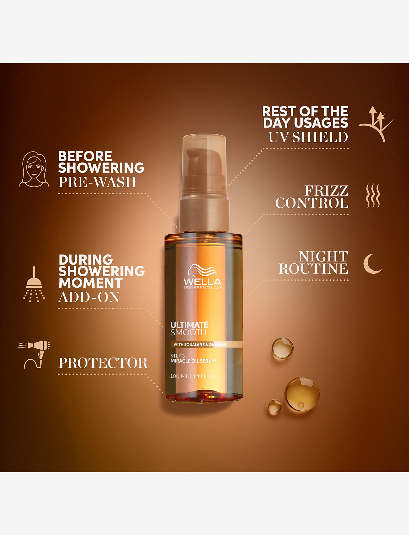 Wella Professionals - Wella Professionals Ultimate Smooth Miracle Oil Serum 30ml - håroljor - none - 2