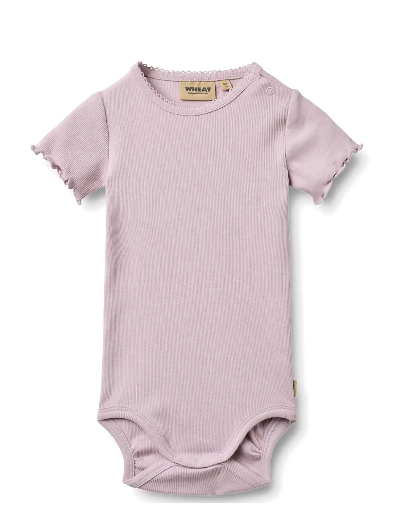 Wheat Body S/S Maren, Børn, Kortærmet Ribbet Body, Lila, Str: 62