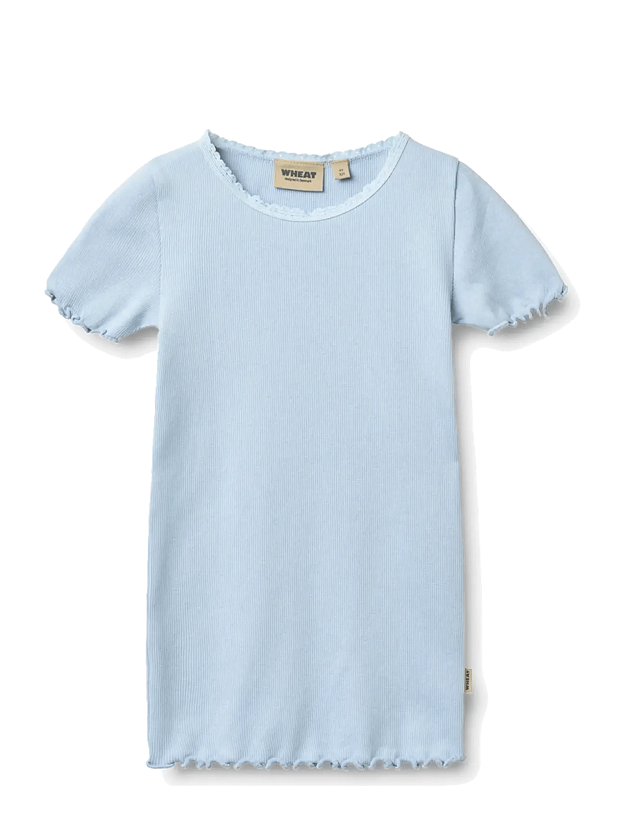 Wheat - Rib T-shirt S/S Katie - lühikeste varrukatega t-särgid - air - 0
