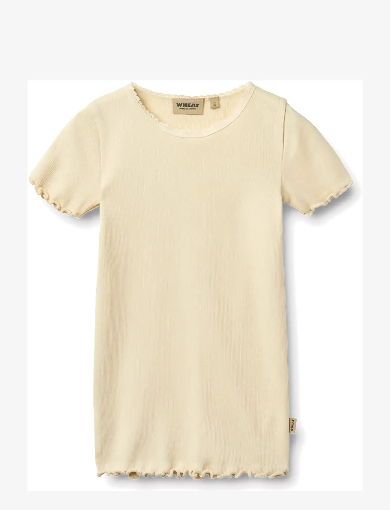 Wheat - Rib T-shirt S/S Katie - kortærmede t-shirts - barely apricot - 0
