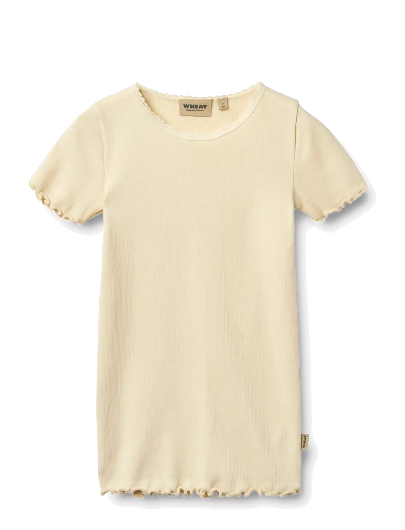 Wheat Rib T-Shirt S/S Katie - Oberteile - BARELY APRICOT / yellow