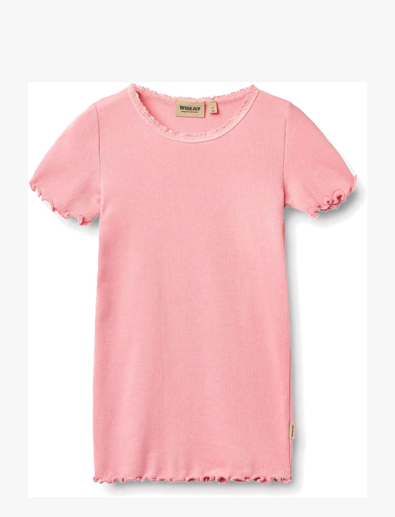 Wheat - Rib T-shirt S/S Katie - kortærmede t-shirts - bubblegum - 0
