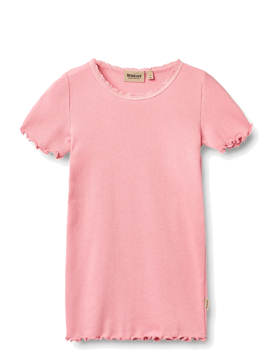 Wheat - Rib T-shirt S/S Katie - lühikeste varrukatega t-särgid - bubblegum - 0