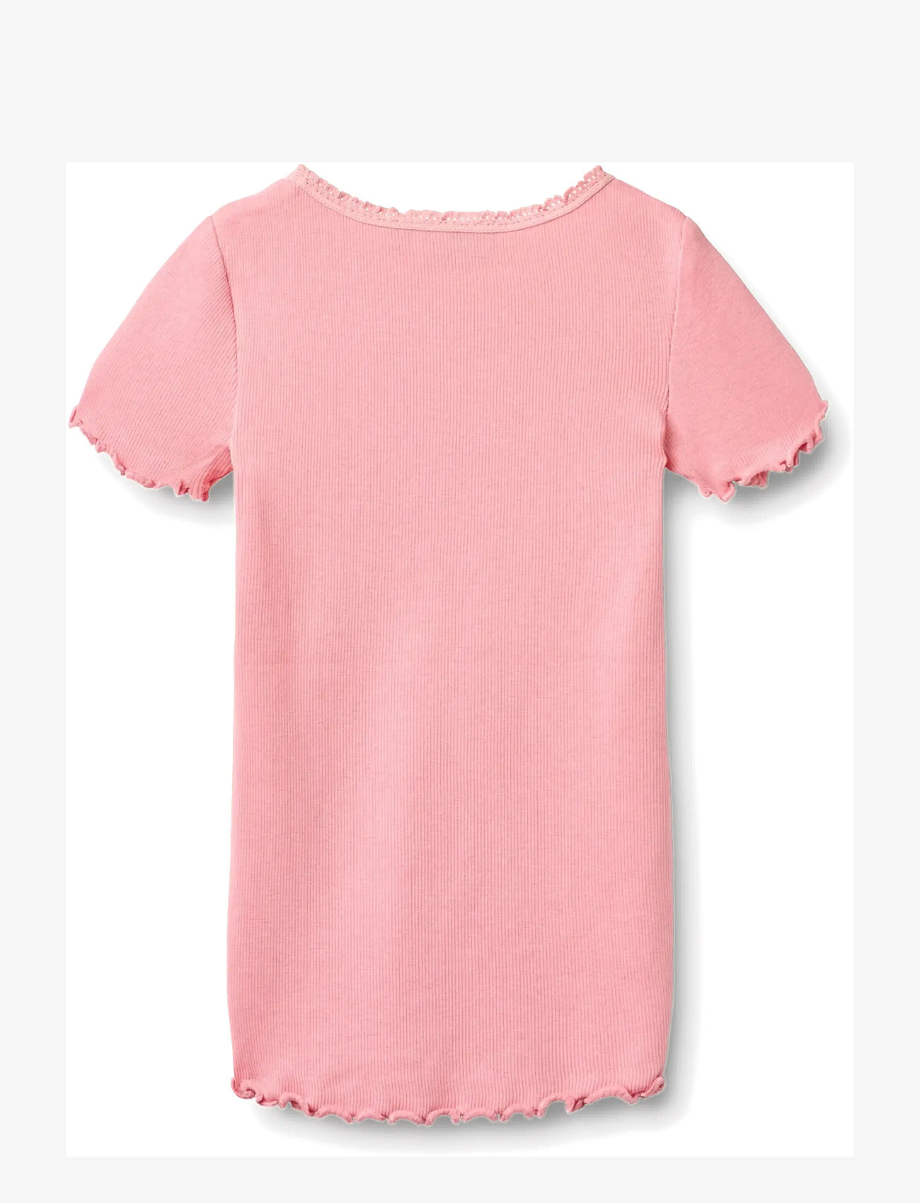 Wheat - Rib T-shirt S/S Katie - kortærmede t-shirts - bubblegum - 1