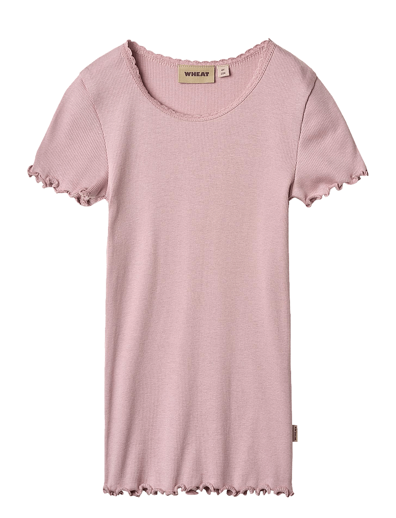 Wheat - Rib T-shirt S/S Katie - short-sleeved t-shirts - lavender mist - 0