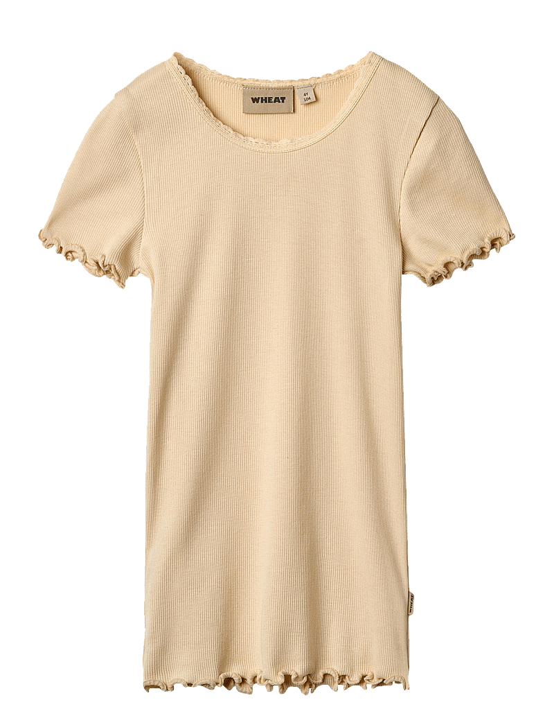 Wheat - Rib T-shirt S/S Katie - kurzärmelige - macadamia - 0