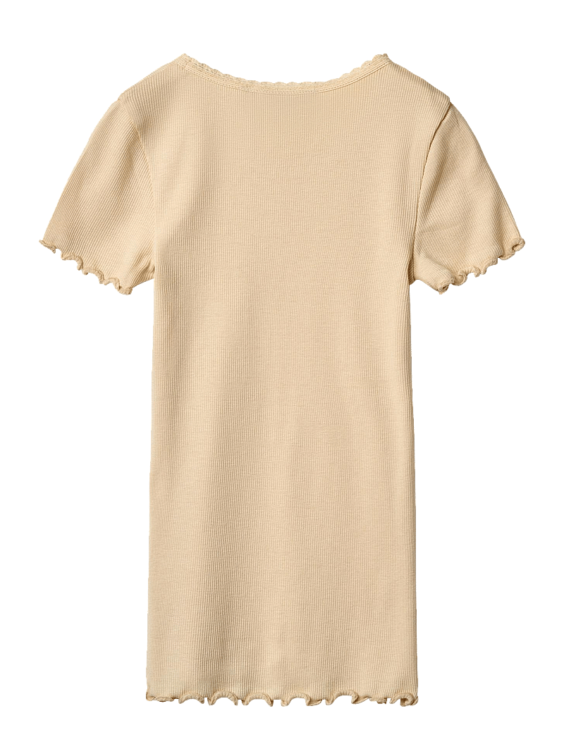Wheat - Rib T-shirt S/S Katie - kurzärmelige - macadamia - 1