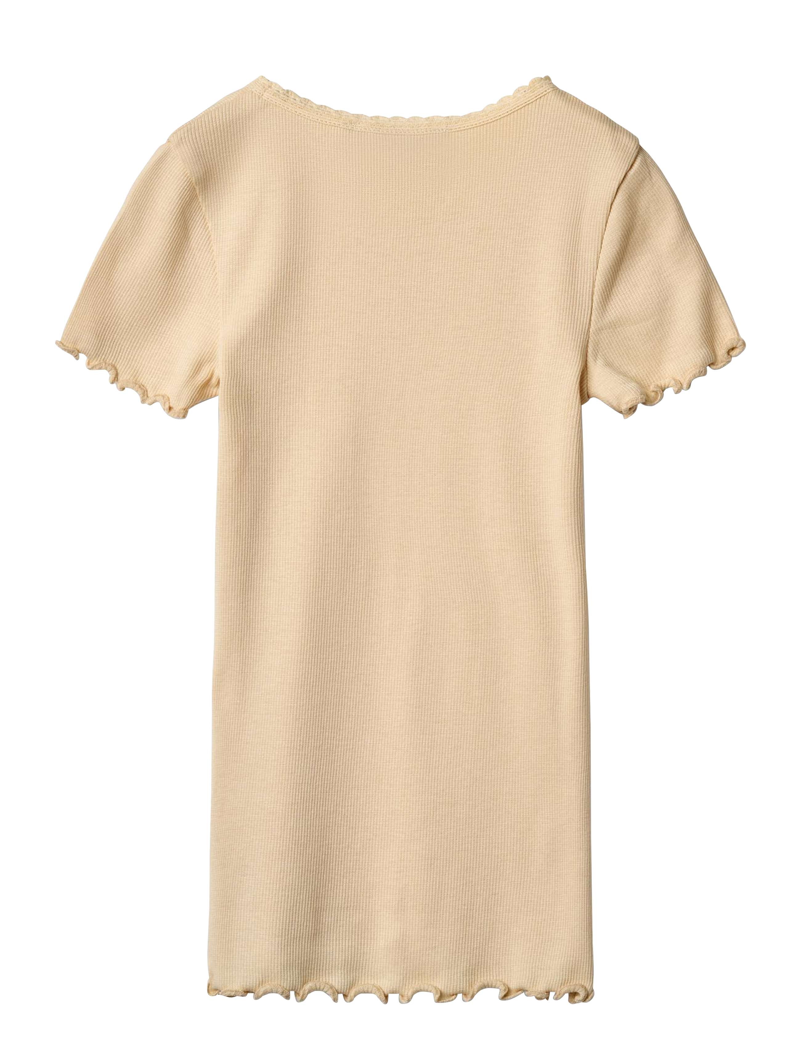 Wheat - Rib T-shirt S/S Katie - stutterma bolir - macadamia - 1