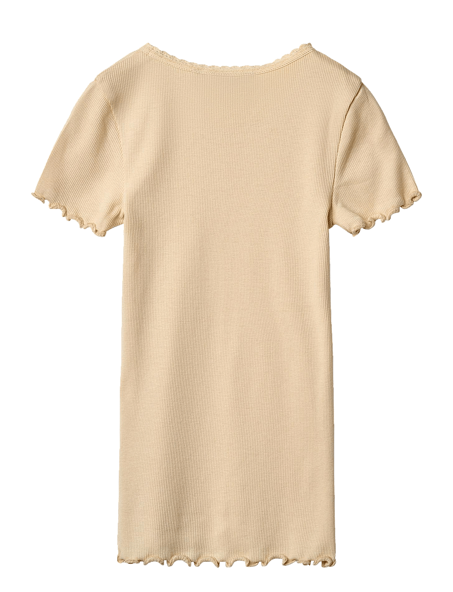 Wheat - Rib T-shirt S/S Katie - korte mouwen - macadamia - 1