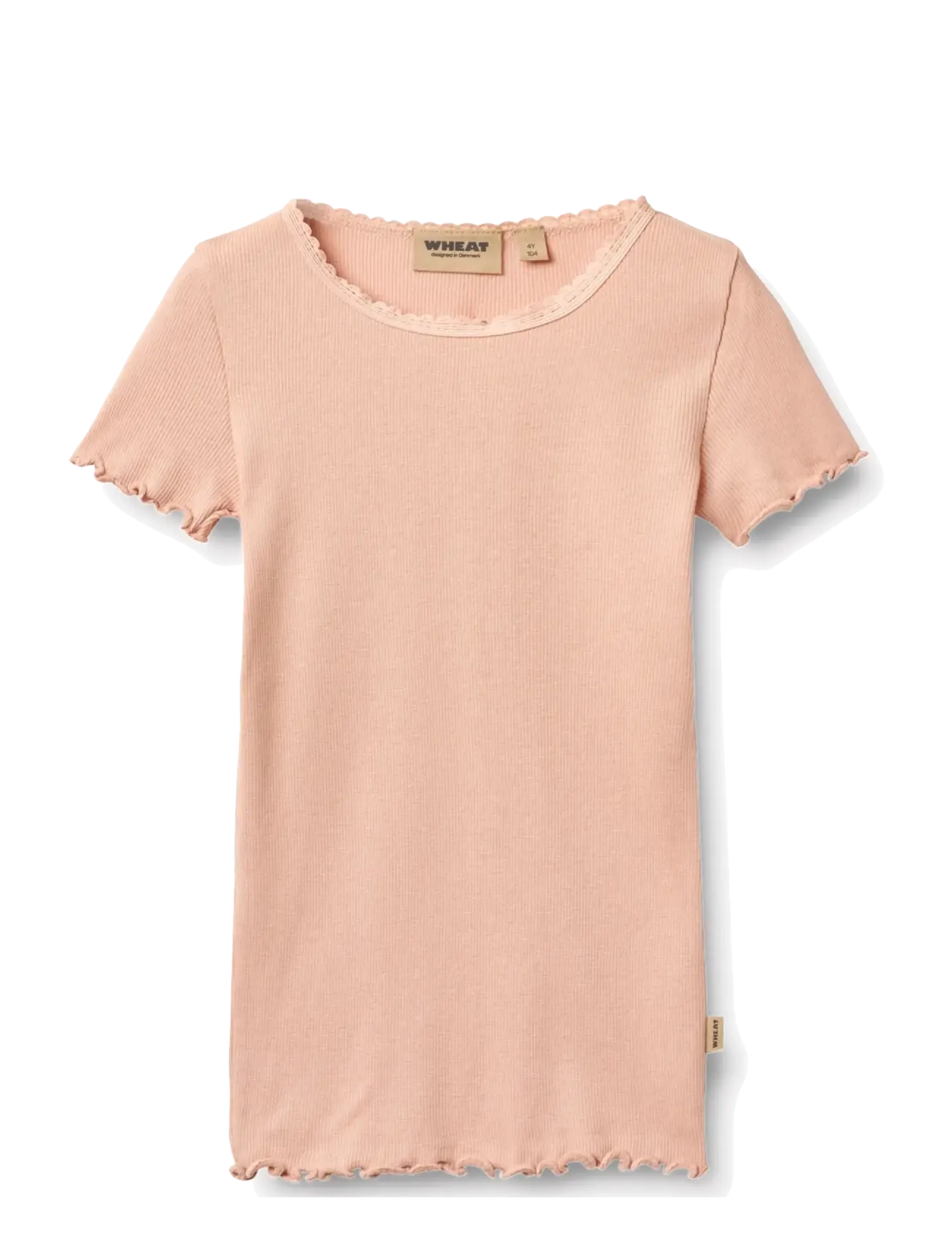 Wheat Rib T-shirt S/S Katie - Toppar & T-shirts - ROSE CLOUD / pink/rose