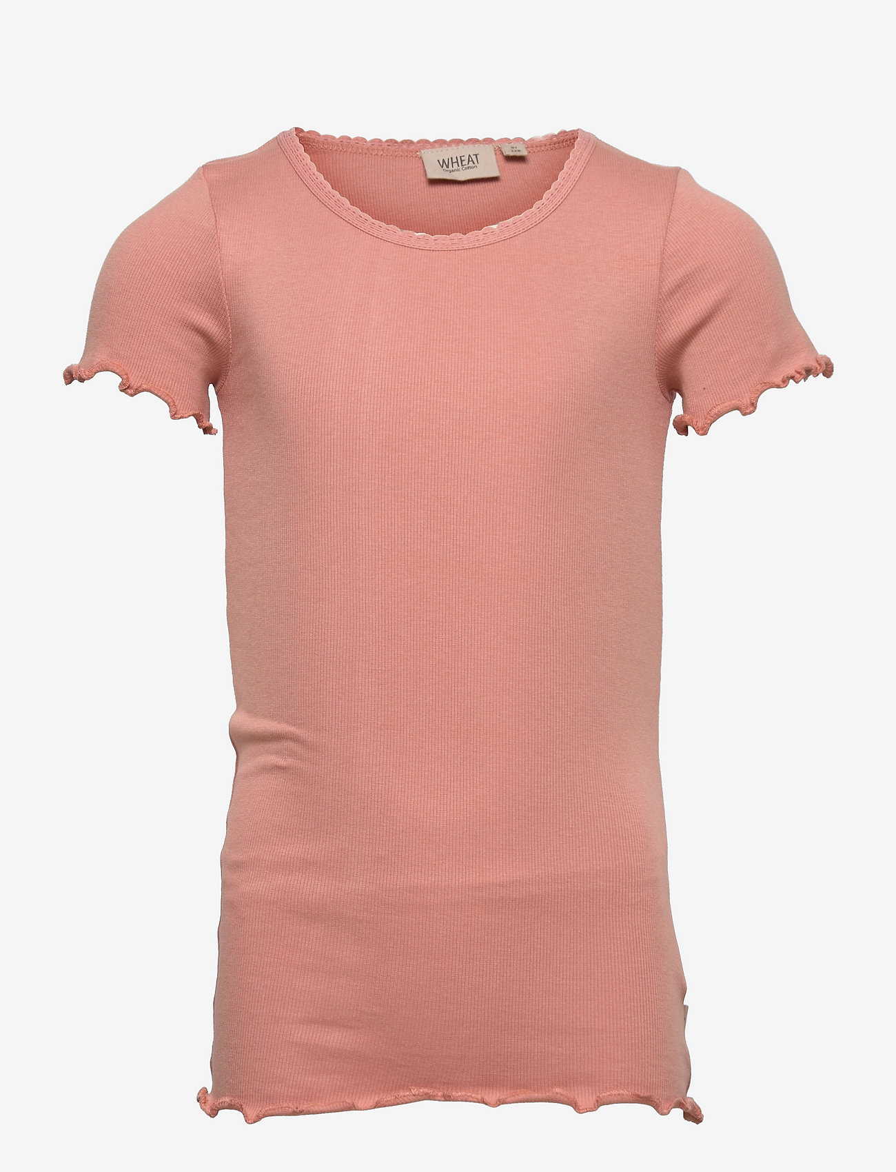 Wheat - Rib T-Shirt Lace SS - cameo brown - 0