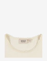 Wheat - Rib T-Shirt Lace SS - marškinėliai trumpomis rankovėmis - eggshell - 2