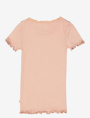 Wheat - Rib T-Shirt Lace SS - kortermede t-skjorter - rose dawn - 1