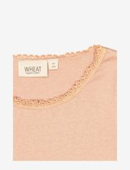 Wheat - Rib T-Shirt Lace SS - kurzärmelige - rose dawn - 2