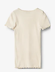 Wheat - Rib T-Shirt S/S Katie - short-sleeved t-shirts - cream - 1
