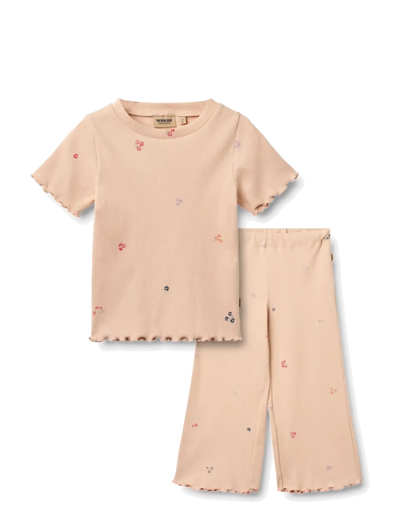 Wheat Set T-shirt S/S & Pants Alicia - Teismelised 140-176 - ROSE FLOWERS / pink/rose