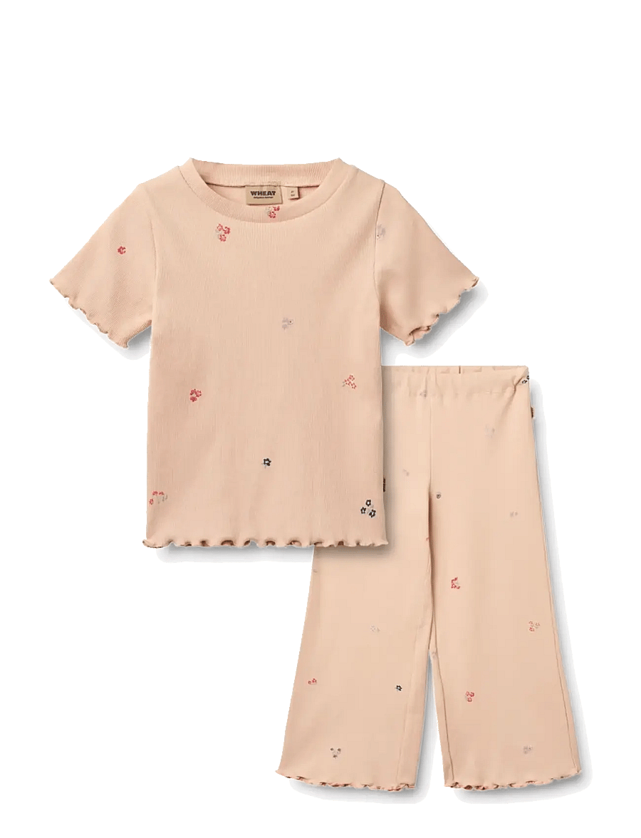 Wheat - Set T-shirt S/S & Pants Alicia - sett með stuttermabol - rose flowers - 0