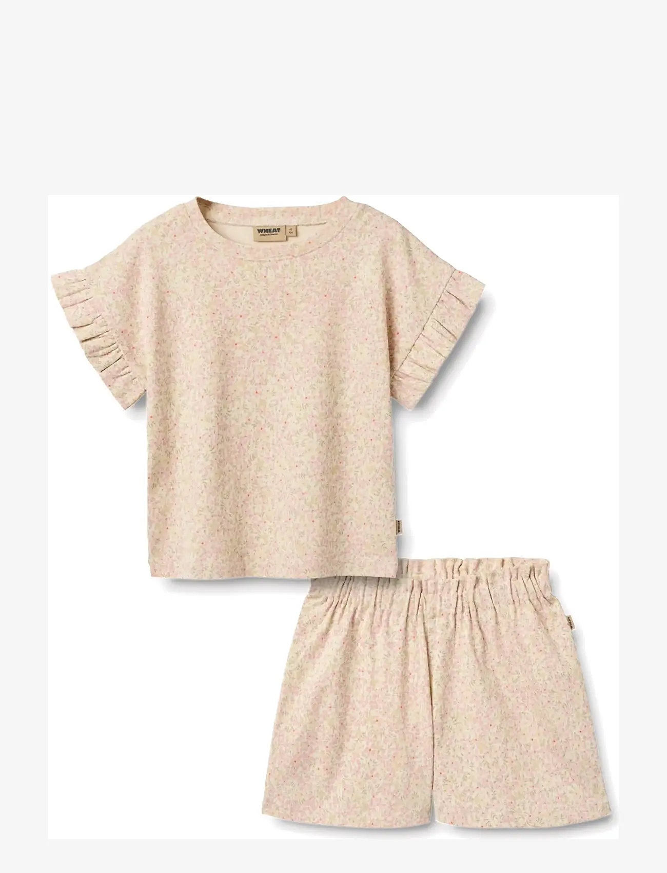 Wheat - Set T-shirt & Shorts Ally - sæt med kortærmet t-shirt - coral flowers - 0