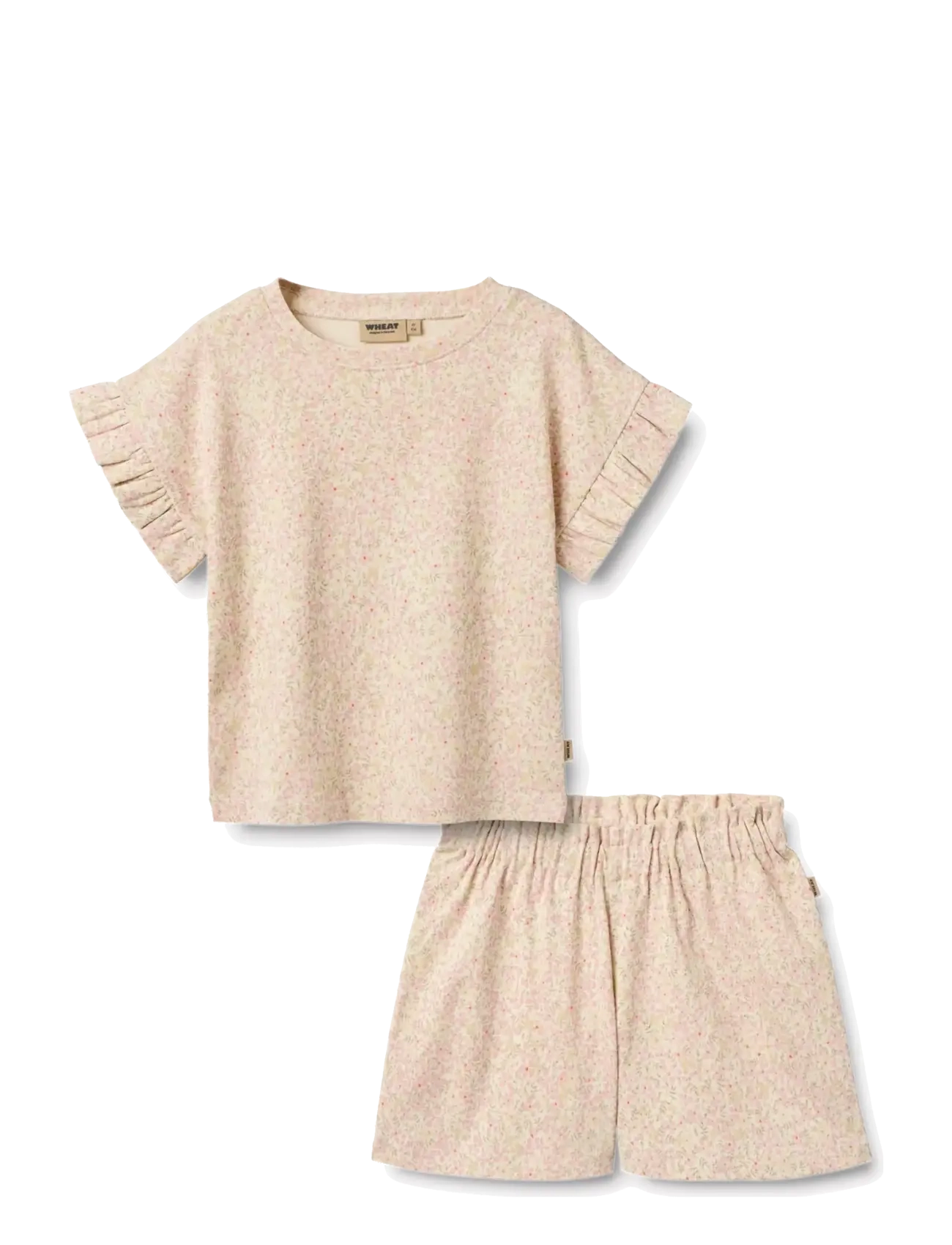 Wheat Set T-shirt & Shorts Ally - Barn 98-134 - CORAL FLOWERS / pink/rose