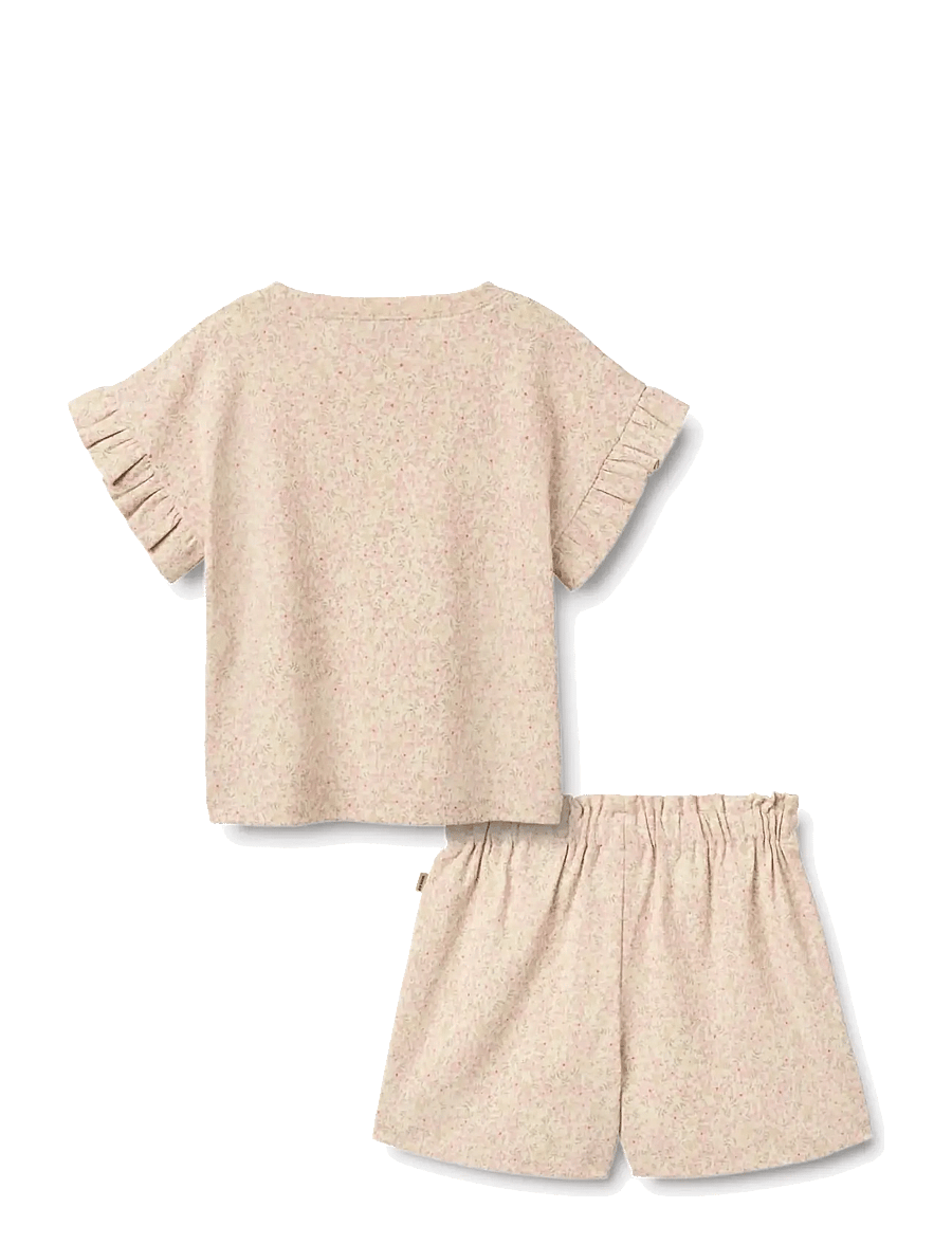Wheat - Set T-shirt & Shorts Ally - coral flowers - 1