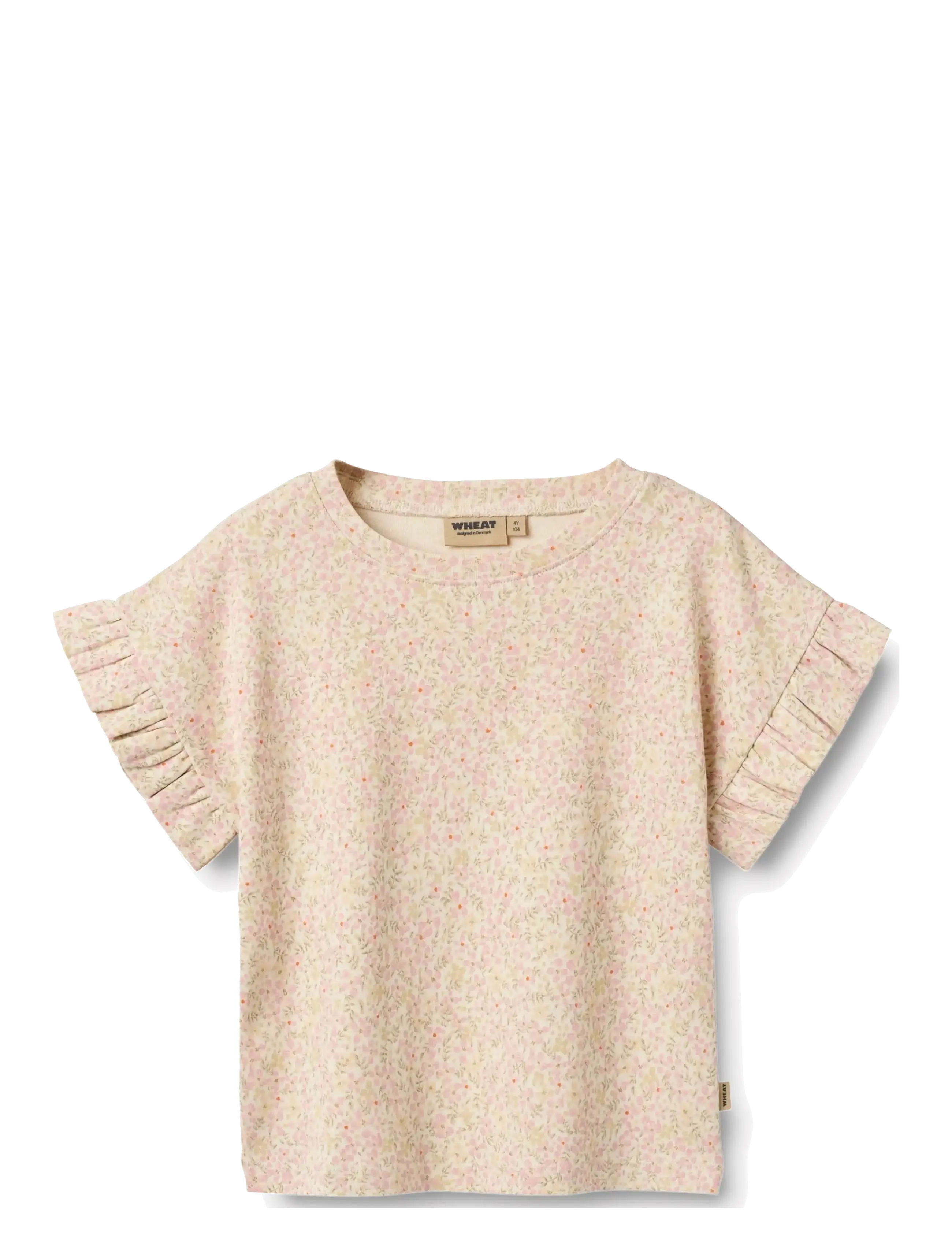 Wheat T-shirt S/S Ally - Baby 44-92 - CORAL FLOWERS / pink/rose