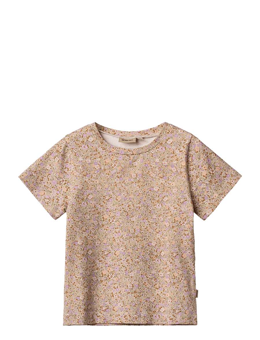 Wheat - T-Shirt S/S Manna - kurzärmelige - lilac flower meadow - 0