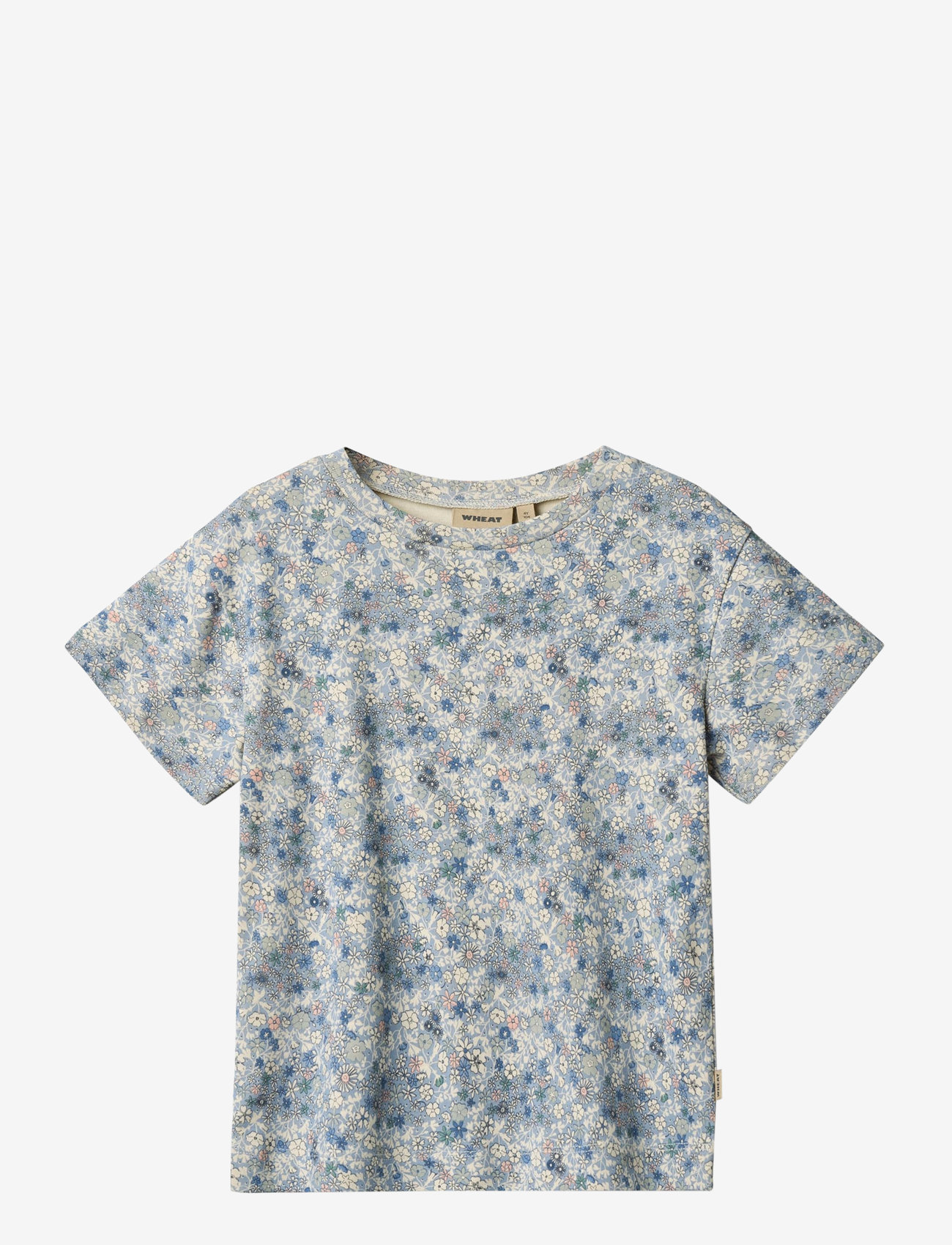 Wheat - T-Shirt S/S Ella - kortärmade t-shirts - blue summer flowers - 0