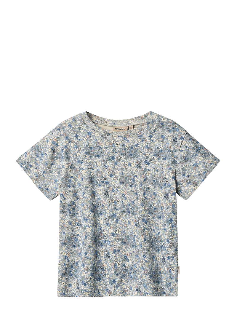 Wheat - T-Shirt S/S Ella - kurzärmelige - blue summer flowers - 0
