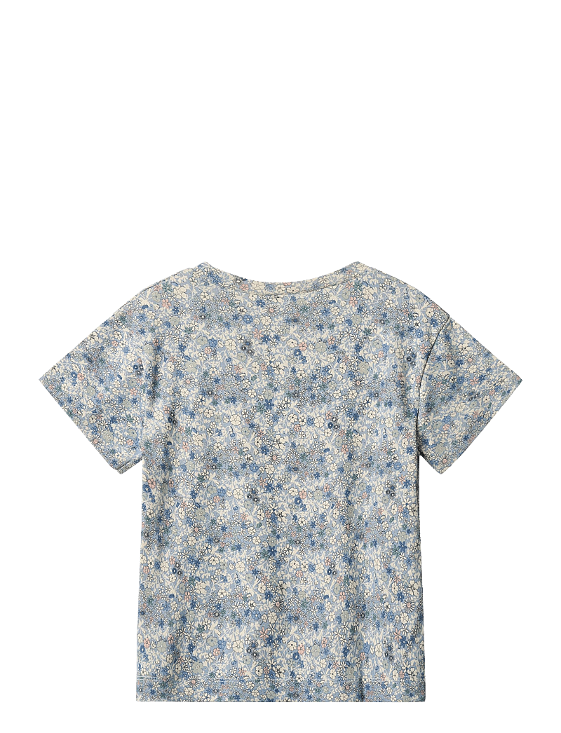 Wheat - T-Shirt S/S Ella - kurzärmelige - blue summer flowers - 1