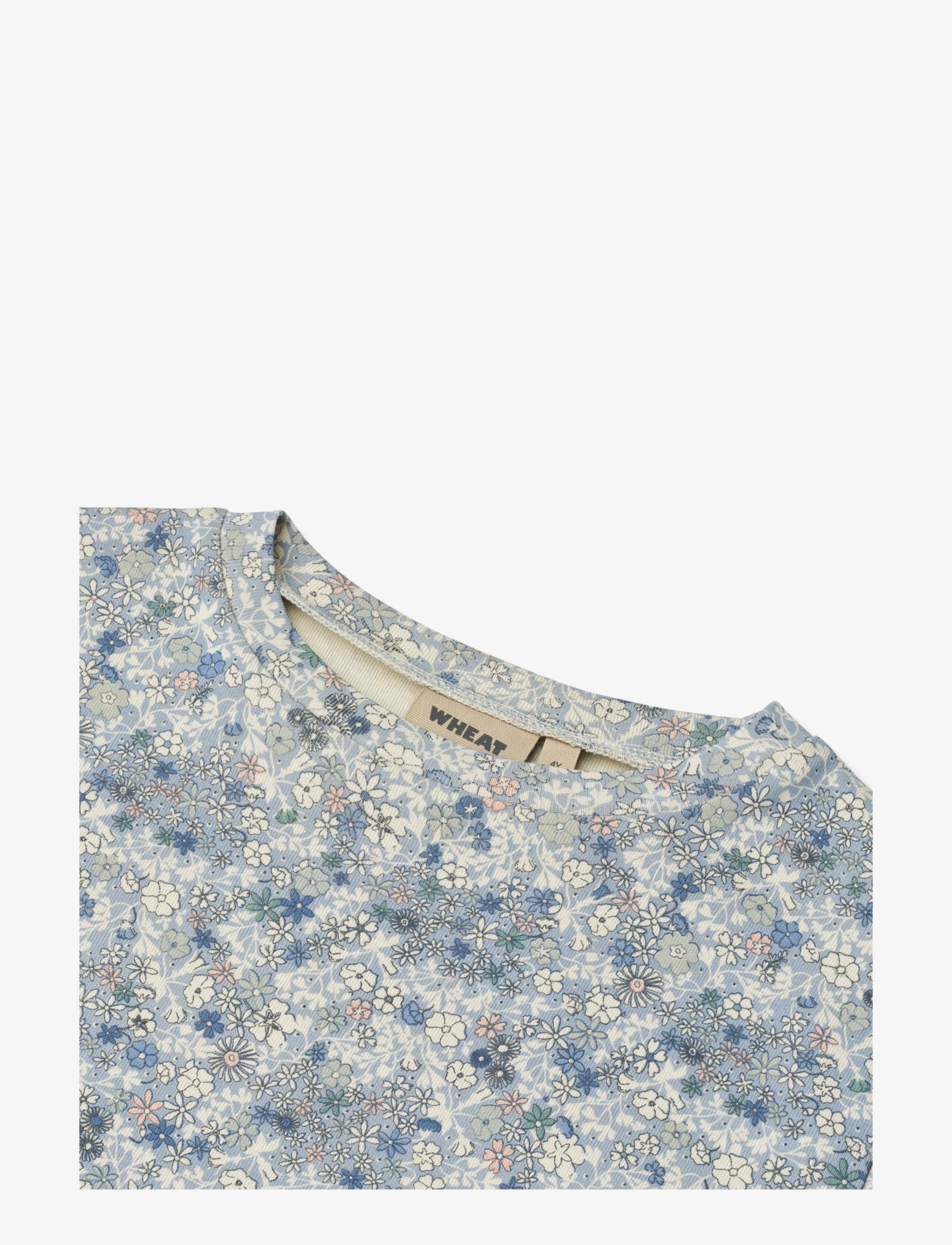 Wheat - T-Shirt S/S Ella - stutterma bolir - blue summer flowers - 2